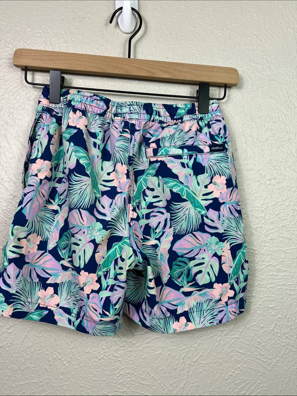 Chubbies Youth Tropical Print Elastic Waist Swim Trunks Board Shorts Small 8/9